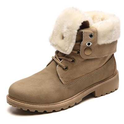 Women Boots New Winter Boots Keep Warm Snow Boots With Heels Ankle Plus Size 42 Leather Winter Shoes Female