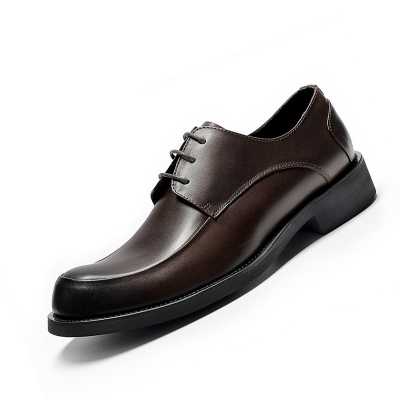 Men's 2021 Winter Genuine Leather Dress Shoes New Round Toe High end Cow Leather Lace Up Business Casual Shoes EU Size 38 46
