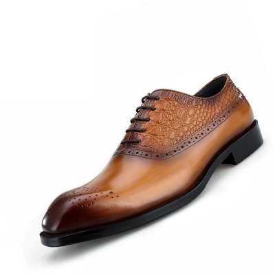 New Arrival 2021 Autumn Shoes Men SquareToe Business Bullock Carved Dress Shoes Cowhide Leather Shoe Men's Formal Shoes