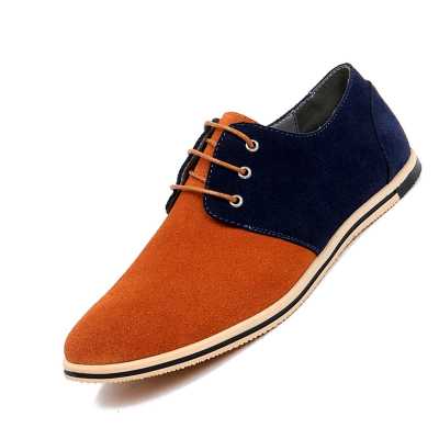 New Men's Faux Suede Leather Oxford Shoes Lace Up Comfortable Mixed Colors Shoes Man Large Size Shoe 38 48