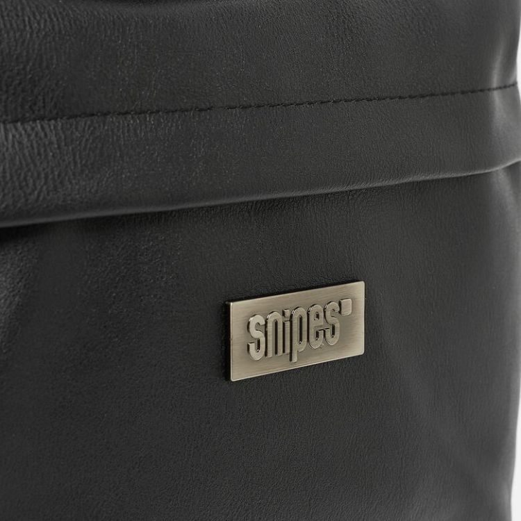 Metal Badge Basic Logo Fake Leather Backpack