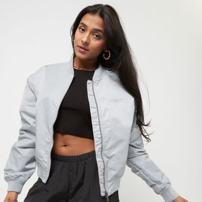 Small Logo Padded Cropped Bomber Jacket