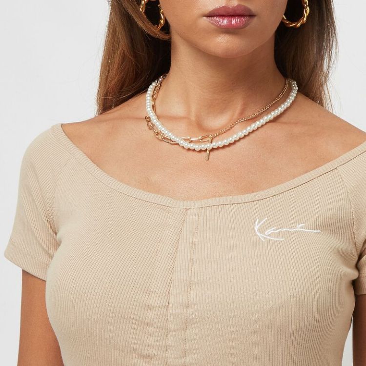 Chest Signature Gathered Off Shoulder Dress