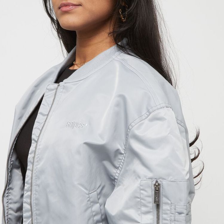 Small Logo Padded Cropped Bomber Jacket